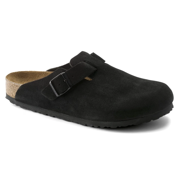 Boston Soft Footbed Suede Leather Black