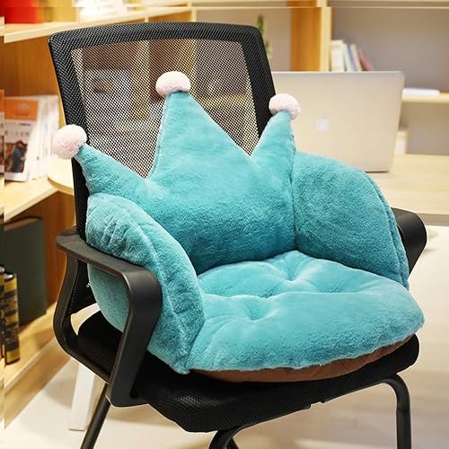 Holiberty Cute Crown Chair Cushions Foam Stuffed Desk Seat Cushion Warm Comfort Plush Seat Cushion Pad for Support Waist Backrest Winter Girls Dorm Floor Pillow Home Office Chair Car Seat Cushion - Green