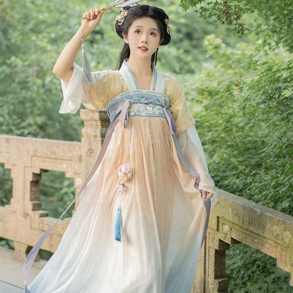 Tang Dynasty Hanfu Ladies Qixiong Shanqun Cute Summer Dress - Newhanfu