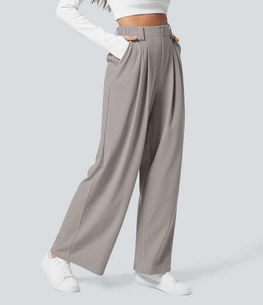 Halara Flex™ High Waisted Side Pocket Wide Leg Waffle Work Pants