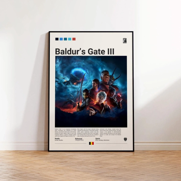 Baldurs Gate 3 Poster, Gaming Room Poster, Baldurs Gate Fan Gift, Gaming Print Poster, Gamer Gift, Video Games Poster, Gaming Wall Decor
