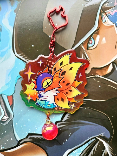 Slither Wing Pokemon Anime Style Single-Sided Coloured Clear Acrylic Keychain Charm