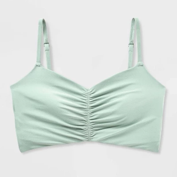 Women's Everyday Soft Light Support Ruched Sports Bra - All In Motion™ Sage Green XXL