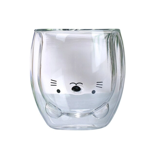 Cute Animal Cup Double Wall Glass Housewarming Gifts - Rabbit