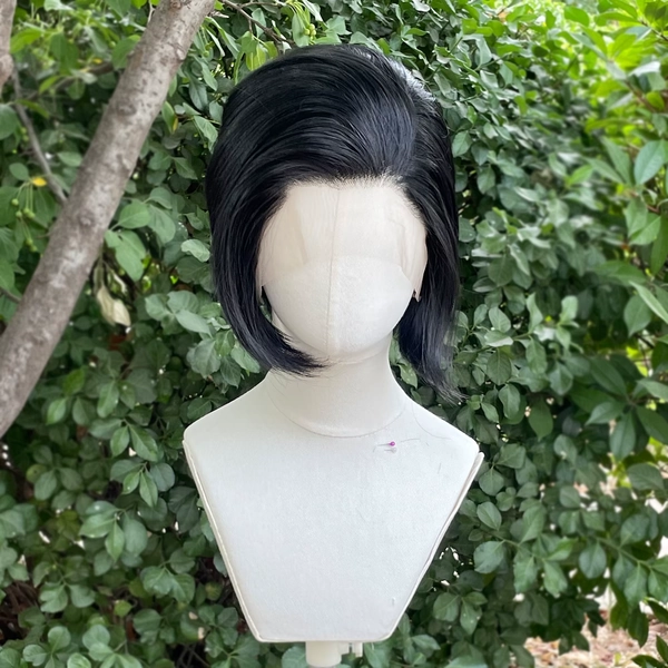 Jet Black Short Bob Cut Synthetic Lace Front Wigs for Women Cosplay Wigs for Men Natural Hairline Glueless 13x4 Lace Front Wigs - AliExpress 200165144