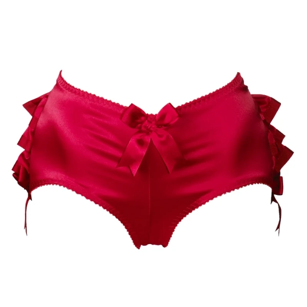 Cocinella red satin ruffle shorts — Buttress & Snatch