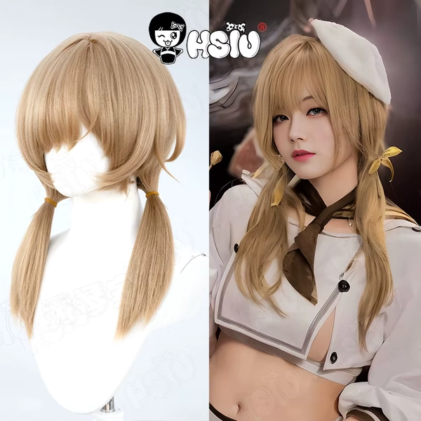 Bureido Cospaly Wig HSIU 50Cm Linen brown yellow short hair Synthetic Wig+Wig cap Game GODDESS OF VICTORY NIKKE Bureido Cosplay - AliExpress 200000532