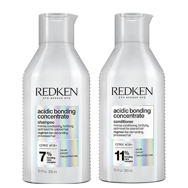 REDKEN Acidic Bonding Concentrate Shampoo and Conditioner Set, Sulphate Free for a Gentle Cleanse, Strengthens Bonds, Repairs Damage, Intensely Conditions and Protects Colour