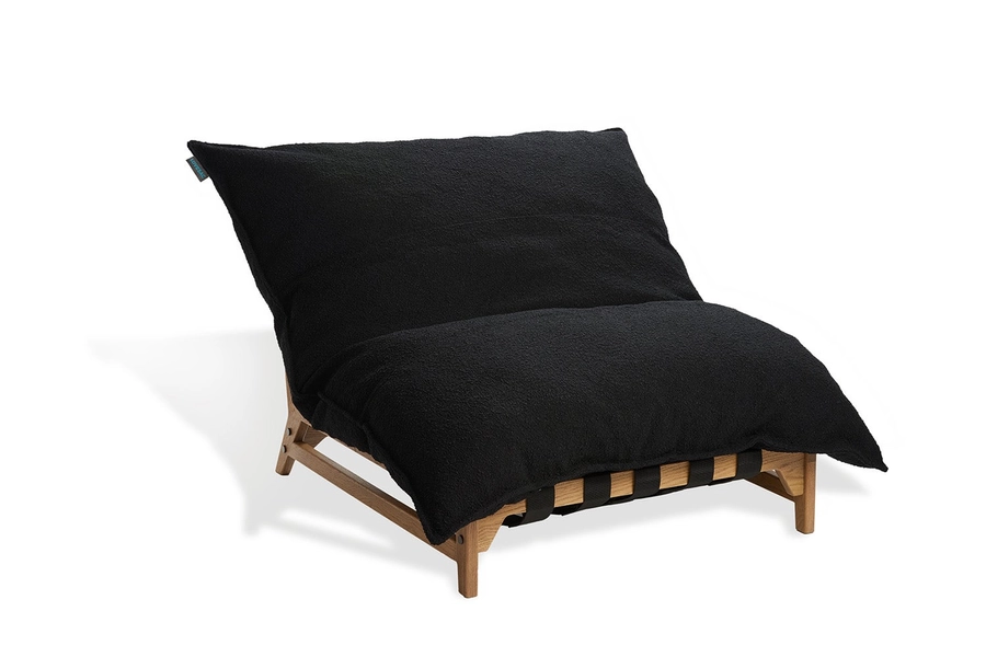 PillowSac Accent Chair: Onyx Bouclé