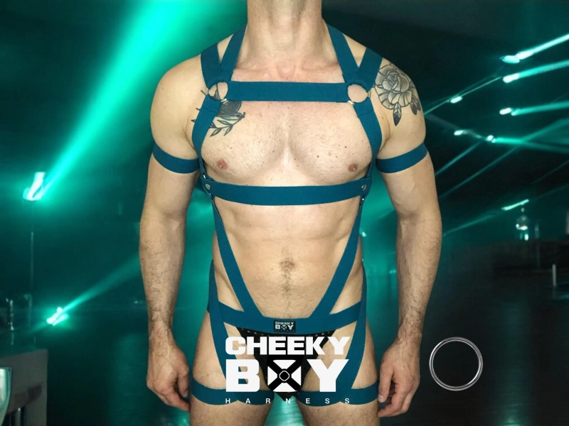 Full Body Harness, Made-to-measure - teal!