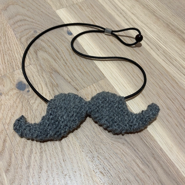 Knitted Moustache - Grey Knitted Accessory - Photo Prop - Comedy Moustache - Free Postage - Gift Ideas - Stag Do