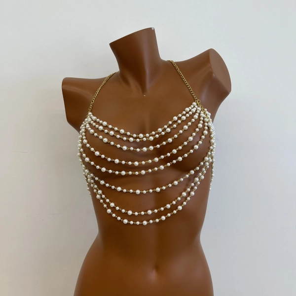 Pearl Body Chain Fashion Pearl Shoulder Necklace Women&#39;s, Party, Wedding, Photo Shooting, Adjustable Pearl Body Jewelry