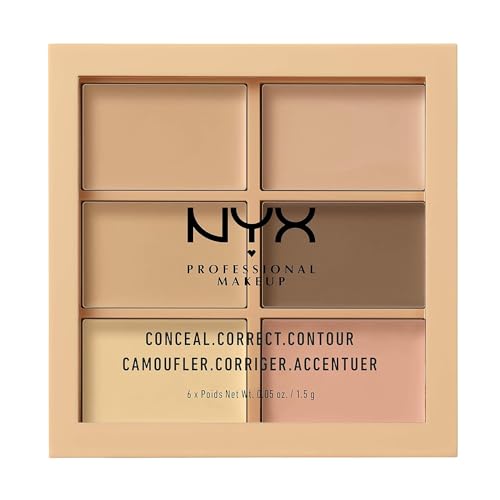NYX Professional Makeup Palette Conceal, Correct, Contour Correttori, Texture Cremosa, Tonalità Light - 01 Light