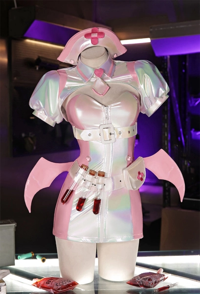 Muse Dash Nocturne Bloodheir Buro Cosplay Costume Nurse Dress Crop Top with Wings