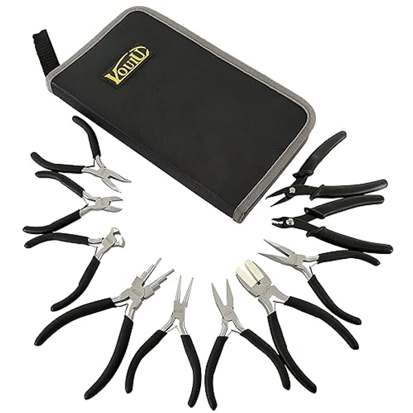 vouiu 10-Piece Jewelry Pliers Set Jewelry Making Tools