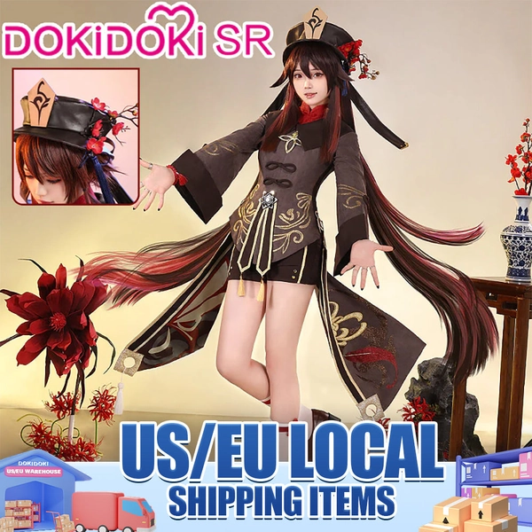 【US/EU LOCAL SHIPPING 】【Size S-XXL】DokiDoki-SR Game Genshin Impact Hutao Cosplay Costume Hu Tao Costume / Wig Halloween