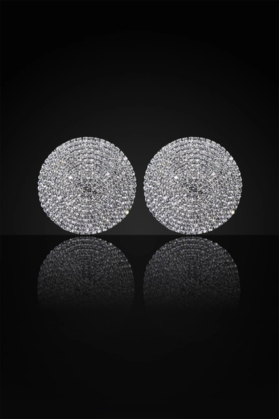 Reverie Rhinestone Round-Shaped Pasties Silver