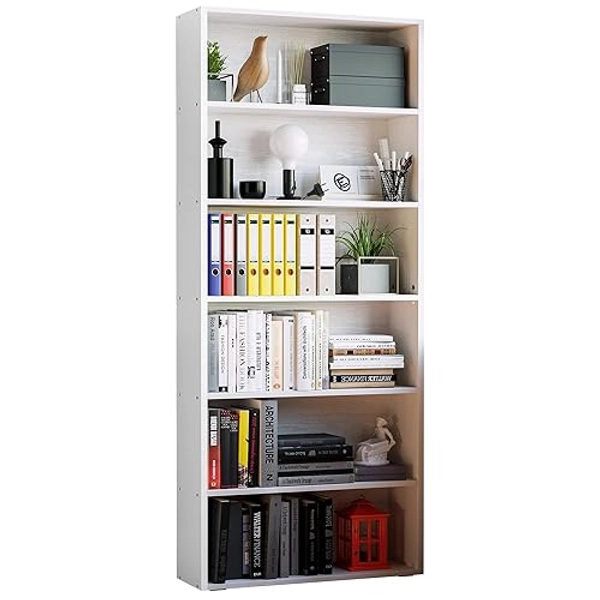 IRONCK Bookshelves and Bookcases Floor Standing 6 Tiers Display Storage Shelves 70 in Tall Bookcase Home Decor Furniture for Home Office, Living Room, Bed Room