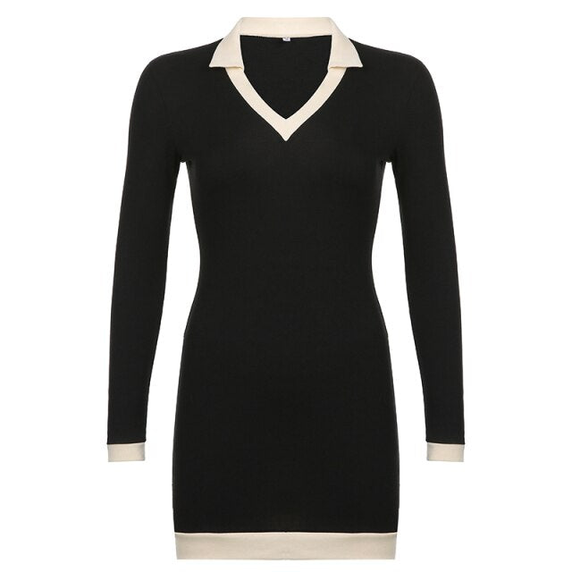 Elegant Black Alt Long Sleeve Dress - Black Dress / S