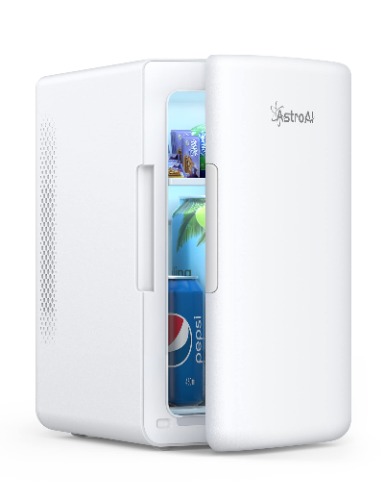 AstroAI Mini Fridge 2.0, 6 Liter/8 Cans Skincare Fridge 110V AC/ 12V DC Portable Thermoelectric Cooler and Warmer Refrigerators for Bedroom, Beverage, Cosmetics (Pearl) - Pearl