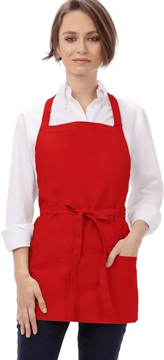 Chef Works Unisex Three Pocket Apron - One Size - Red
