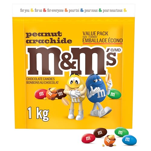 M&M'S, Peanut Milk Chocolate Candies, Sharing Bag, 1kg - Peanut