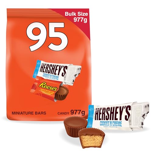 Hershey's & Reese's Halloween Candy Bulk - Halloween Chocolate Candy Assorted Mini Bars, 95 Count - Hershey's & Reese's - 95 Count (Pack of 1)