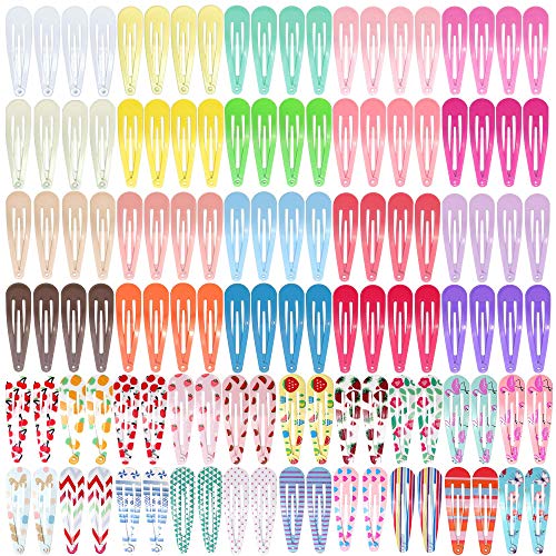 Hair Clips for Girls Women, Funtopia 120 Pcs 2 Inch Girls Hair Clips Non-Slip Metal Barrettes Snap Hair Clips, Cute Candy Color Hair Pins, Hair Accessories for Birthday Party Gift (40 Assorted Colors)