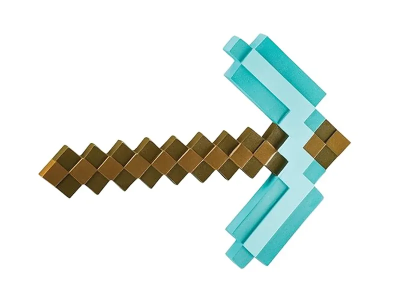 Disguise Minecraft Official Diamond Sword Accessory. Inspired by Steve's Sword Featured in Minecraft. Perfect for Role Play To Battle Against The Creepers. One Size Available - Pickaxe