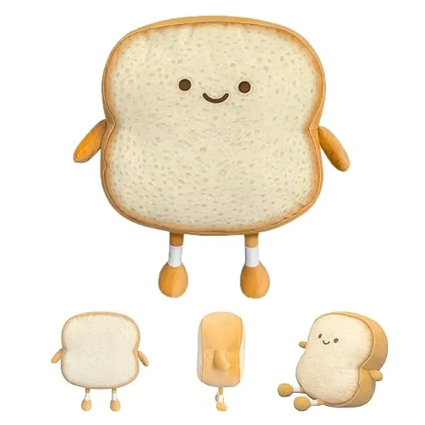 Auptiz Toastbrot Kissen, weiches Plüschtier, lustiges Brot Form Plüschtier Kissen, Puppe Spielzeug 3D werfen Kissen Cartoon Spielzeug （19×18×3cm）