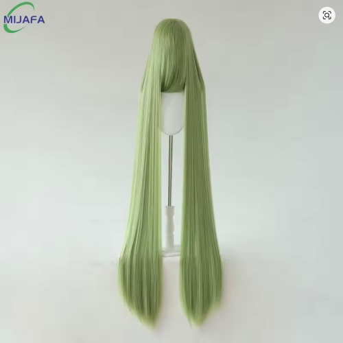 700g High Quality 59" 150cm Long Straight Cosplay Wig With Bang Blond Brown Red Green Blue Heat Resistant Hair Colors Anime Wigs