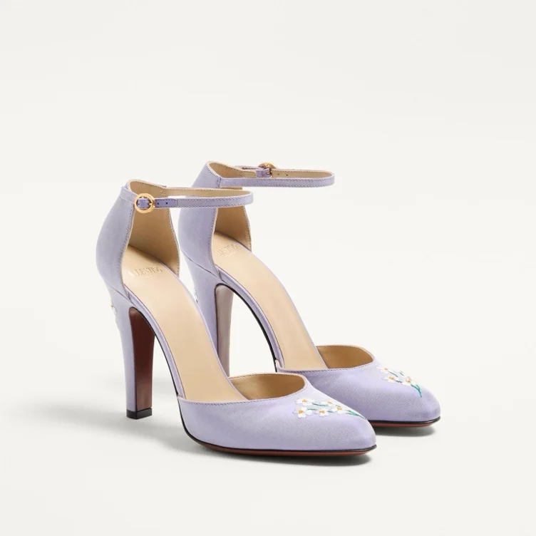 Hi Dolly Fabric Pumps With Floral Embroidery 105Mm