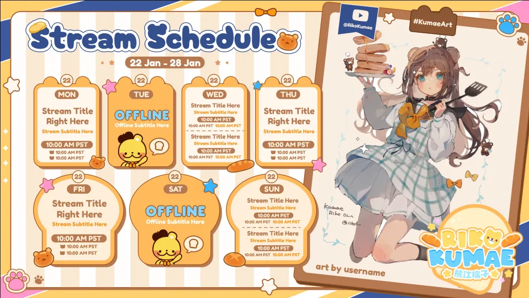 Auto Schedule Template Commission by NikkiGZ (@NikkiGZ)