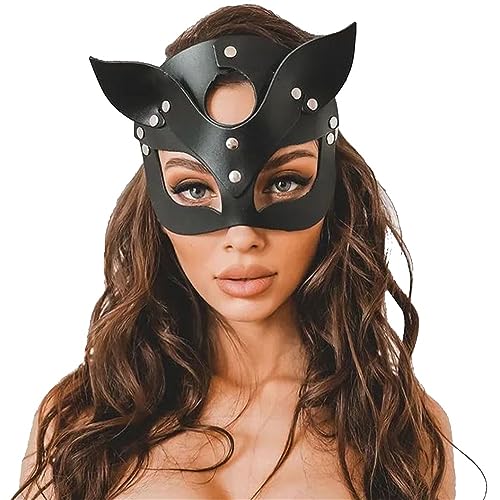 Fox Mask Fashion Leather Cat Mask Sexy Women Cosplay Game Bondage Blindfolds Masquerade Halloween Carnival Party Masks BDSM Erotic Sex Toy For Female Adult Night Club