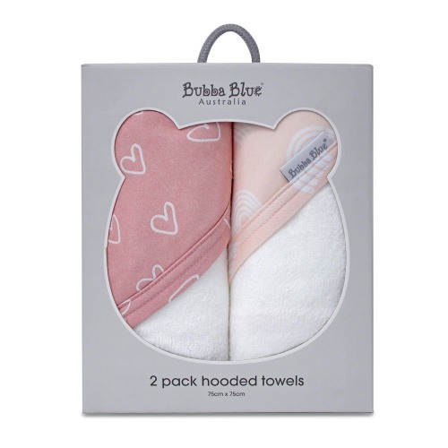 Bubba Blue Nordic 2 Pack Hooded Towel Pink/Rose