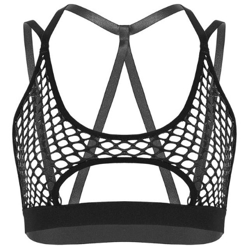 'Unborn' Fishnet Top - Black / M