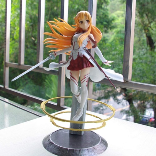 Knmbmg Sword Art Online Asuna Aincrad ANI très détaillée - Equipée d'armes - Collection Décoration d'intérieur Cadeau d'anniversaire garçon, 21,5cm, en boîte