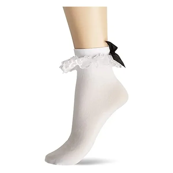 
                            Leg Avenue womens Ruffle and Satin Bow Anklet Socks
                        