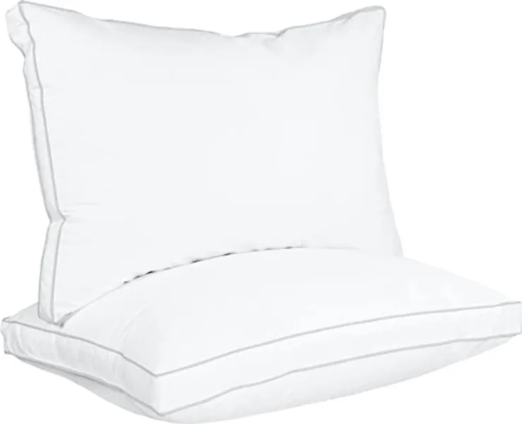 Utopia Bedding Bed Pillows for Sleeping Standard Size (White), Set of 2, Cooling Hotel Quality, Gusseted Pillow for Back, Stomach or Side Sleepers