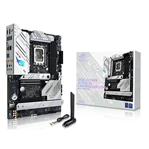 ASUS ROG Strix B760-A Gaming WiFi 6E ATX Motherboard for Intel 13th & 12th Gen - White, PCIe 5.0, Aura Sync RGB