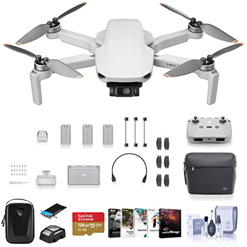 DJI Mini 2 SE Drone Fly More Combo Bundle with 128GB microSD Card, Carrying Case, Corel PC Software Kit, Anti-Collision Light, Landing Pad, Cleaning Kit