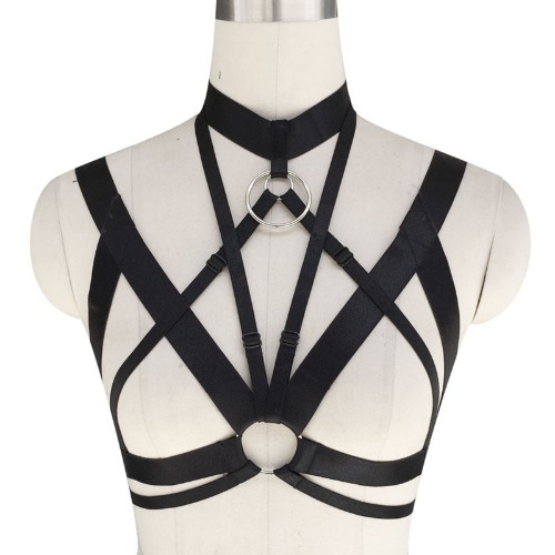 'Hot Mess'  Black Goth O' Ring Harness