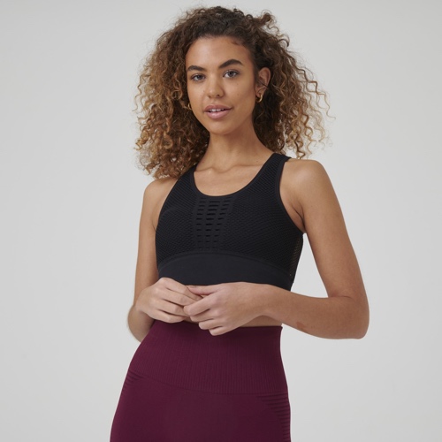 Classic Mesh Sports Bra - Black / L