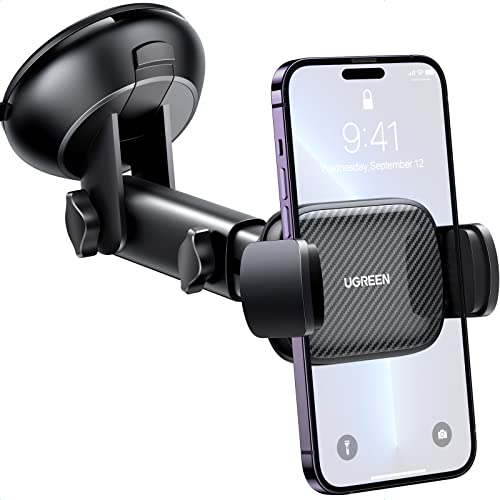 UGREEN Car Phone Holder Mount Suction Cup Windshield Window Dashboard Cell Phone Holder Universal Compatible with iPhone 15 14 13 Pro Max, iPhone 12 11 Plus SE XS XR 8 7 6 6S Smartphone Accessories
