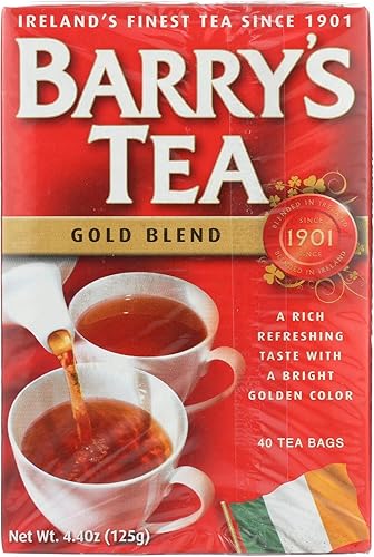 Barrys Tea Gold 40 Bags 125g (4.4oz) - Gold Blend - 1 Pack of 40 Tea Bags