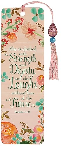 She is Clothed with Strength and Dignity Beaded Bookmark