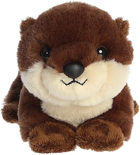 Aurora® Adorable Mini Flopsie™ River Otter Pup Stuffed Animal - Playful Ease - Timeless Companions - Brown 8 Inches