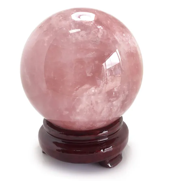 Polar Jade Rose Quartz Crystal Ball – 6.3" Pink Crystal Sphere for Meditation, Feng Shui, Chakra Healing, Divination, and Home Décor - 160 mm