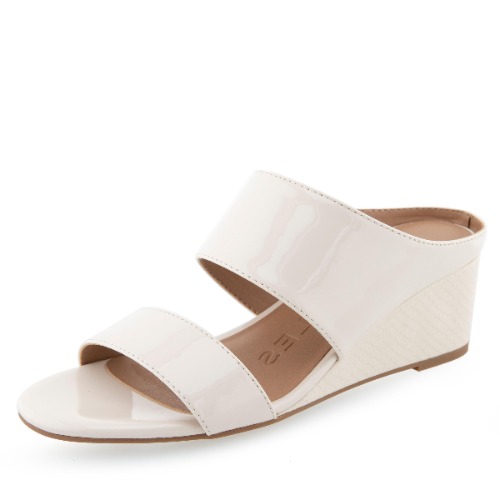 Aerosoles Women's Wheeler Wedge Sandal - 40 EU Wide - Eggnog Patent Pu