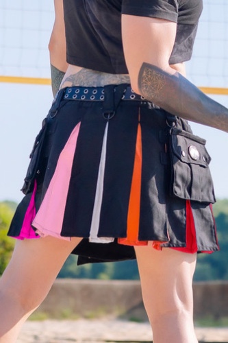  Versatta Lesbian Pride Hybrid Mini Kilt  - Large (42"-46" at Belt) [US Pants 38-42]